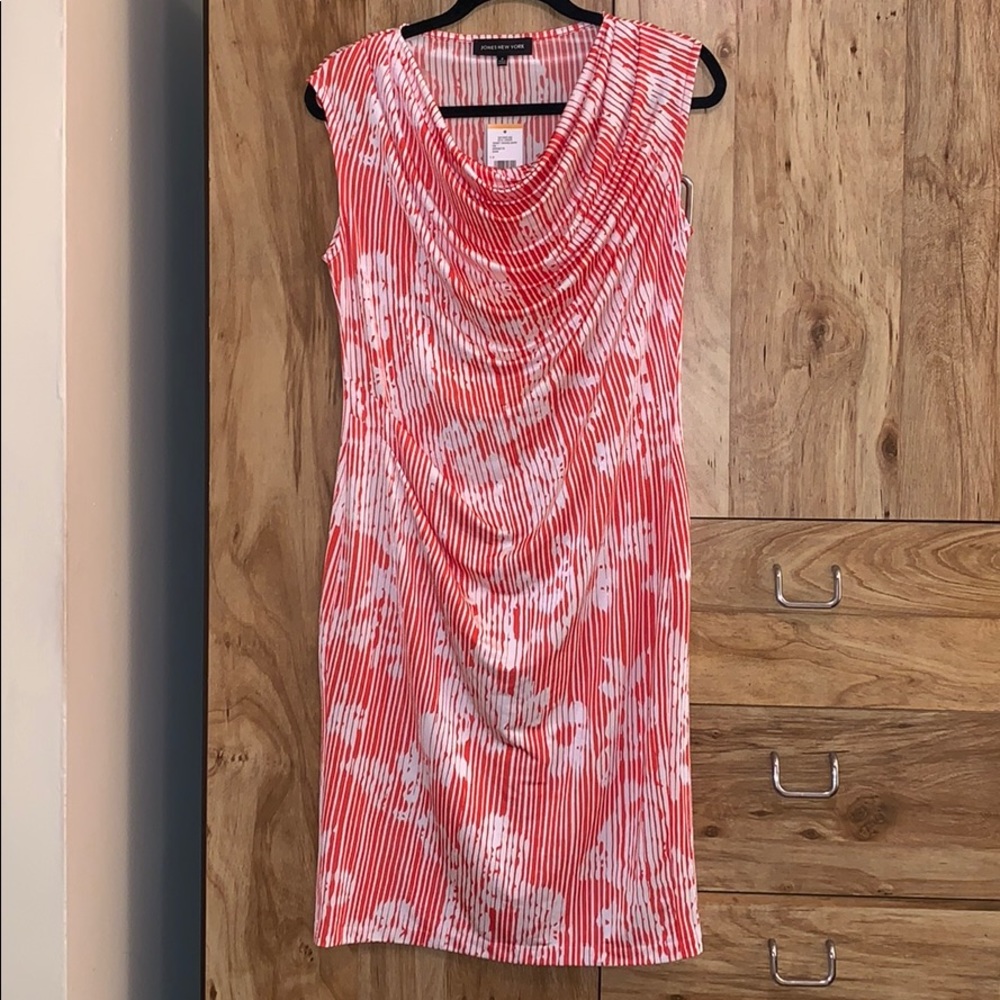 Jones New York orange and white dress